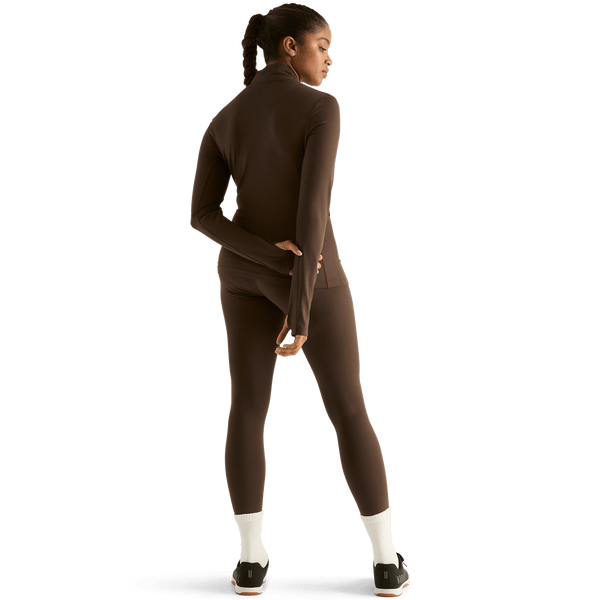 Women's Chocolate High-Rise Matte Tight 25" Back Angle.