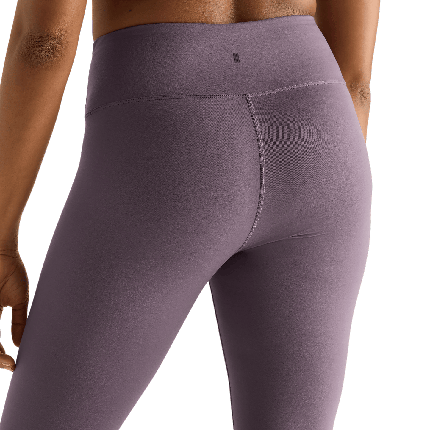 Women's Black Plum High-Rise Matte Tight 25" Back Detail Angle.