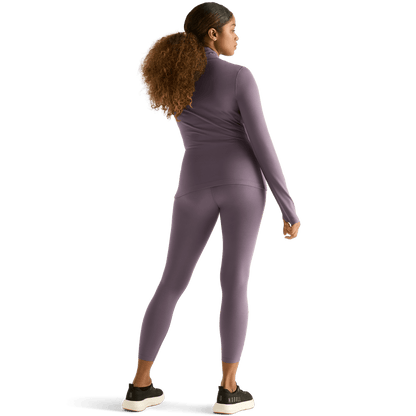 Women's Black Plum High-Rise Matte Tight 25" Back Angle.