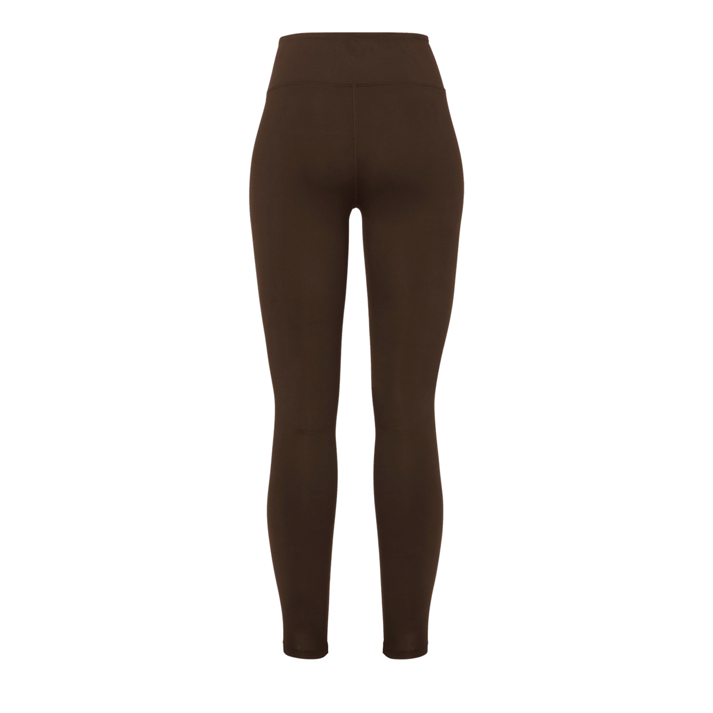 Women's Chocolate High-Rise Matte Tight 28" Silhouette Back Angle.