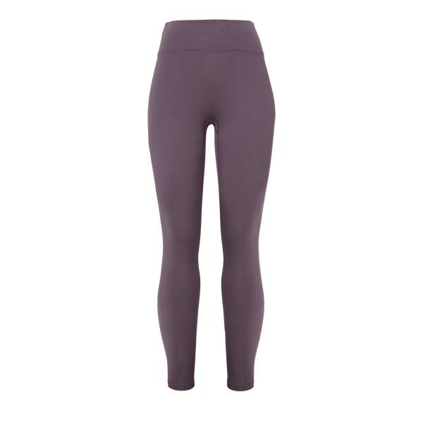 Women's Black Plum High-Rise Matte Tight 28" Silhouette Front Angle.