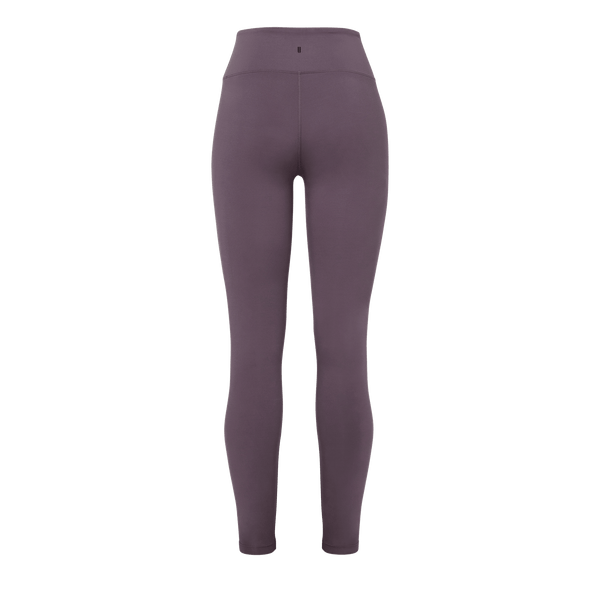 Women's Black Plum High-Rise Matte Tight 28" Silhouette Back Angle.