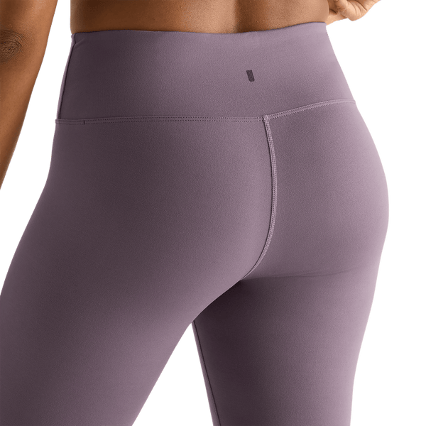 Women's Black Plum High-Rise Matte Tight 28" Back Detail Angle.