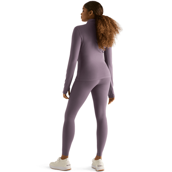 Women's Black Plum High-Rise Matte Tight 28" Back Angle.