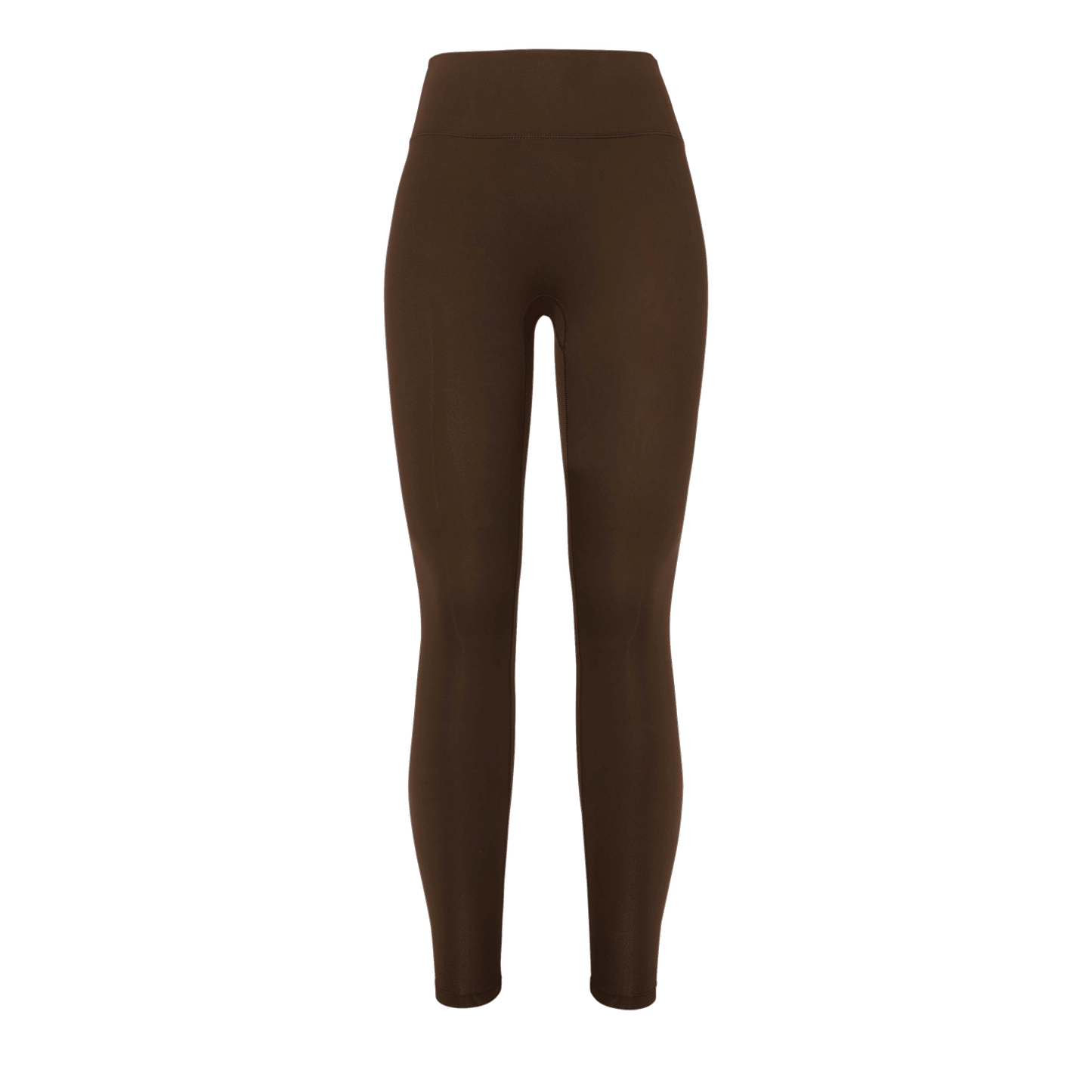 Women's Chocolate Matte Tight 28" Silhouette Front Angle.
