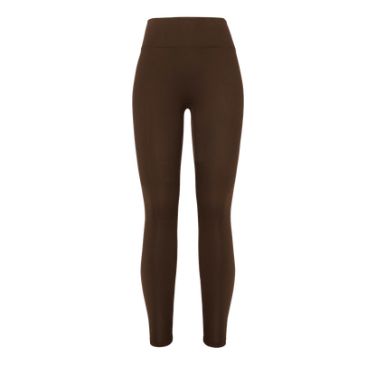 Women's Chocolate Matte Tight 28" Silhouette Front Angle.