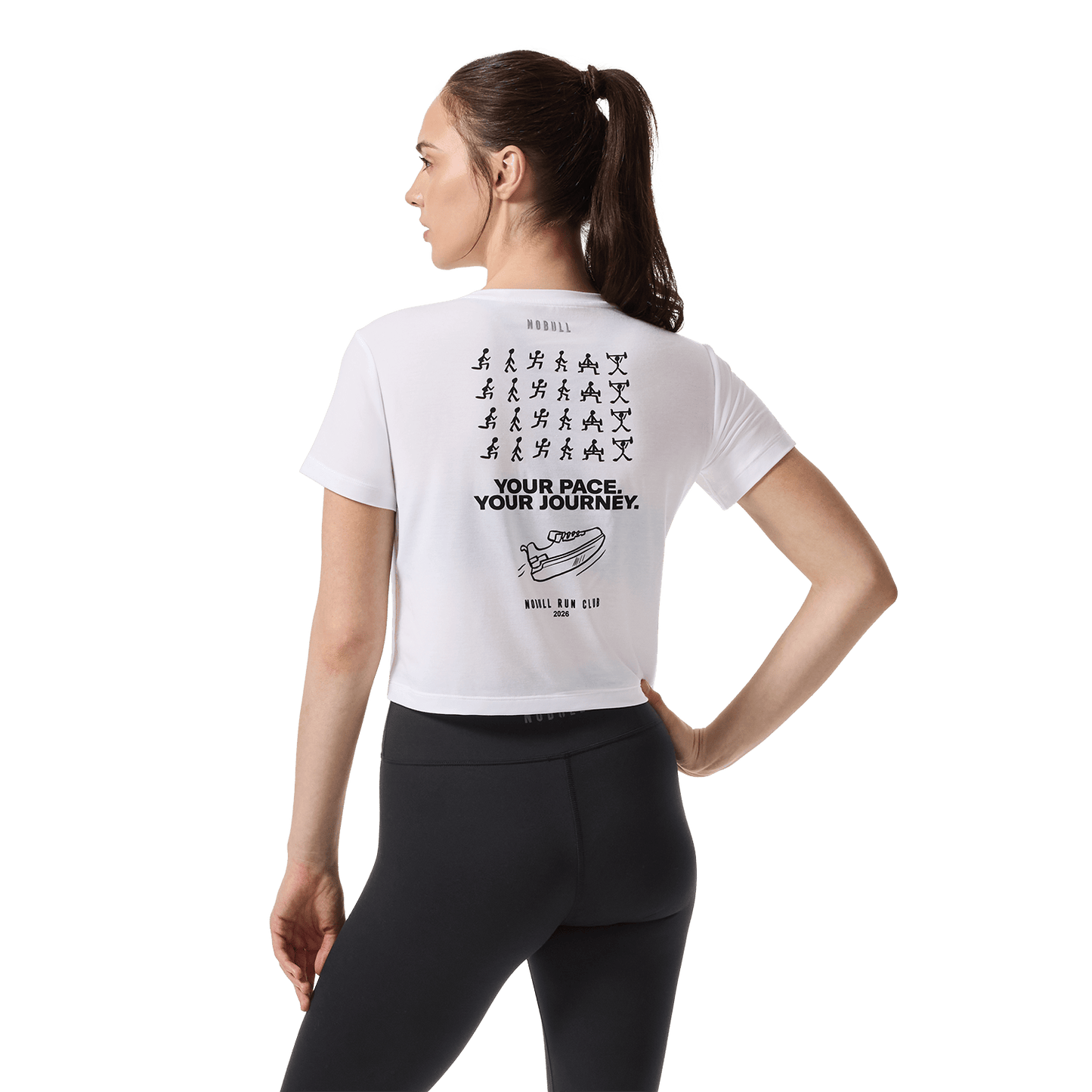 Women's Journey Graphic Boxy Tee Back On Body Angle.
