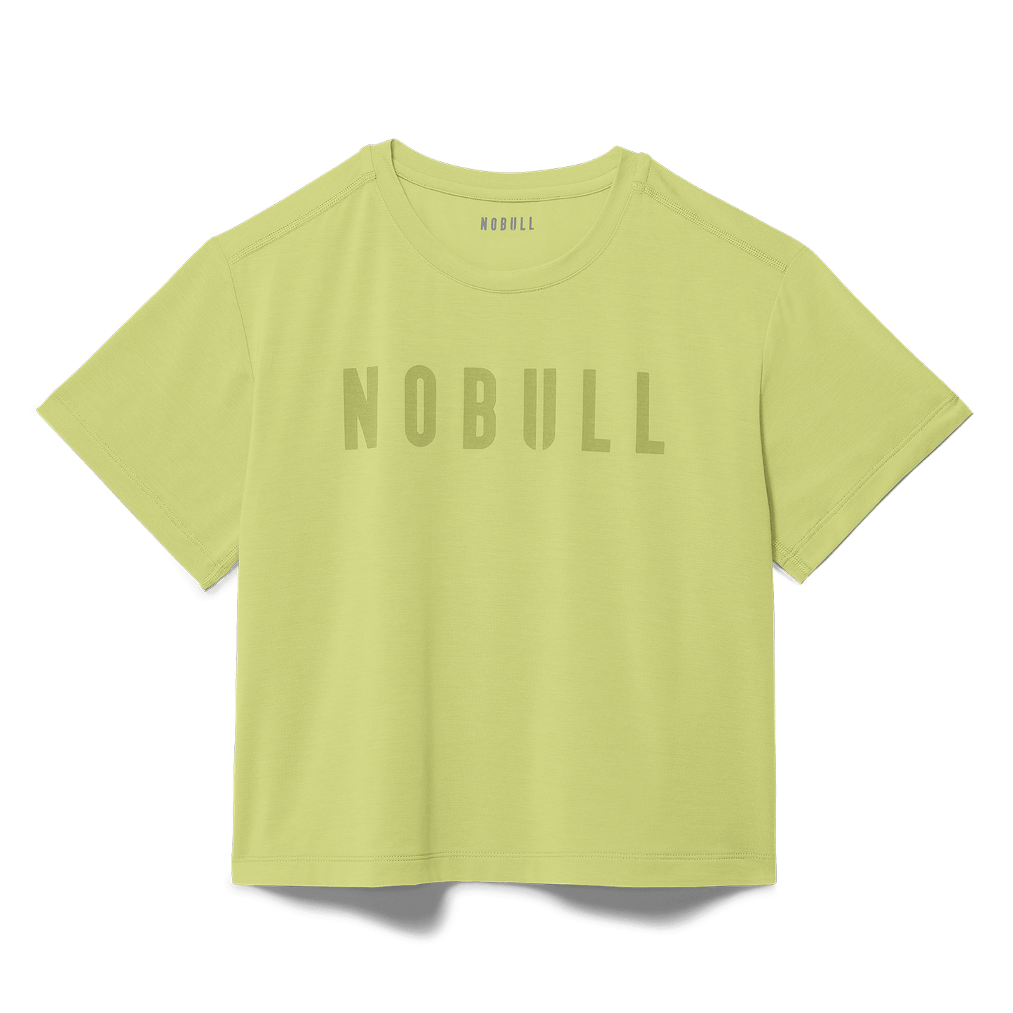 Women's Pear NOBULL Boxy Tee Flat Lay Angle.