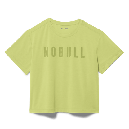 Women's Pear NOBULL Boxy Tee Flat Lay Angle.