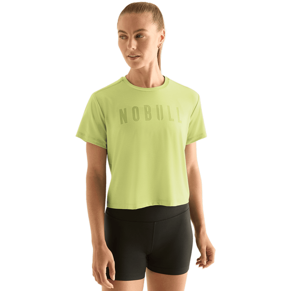 Women's Pear NOBULL Boxy Tee Front Angle.