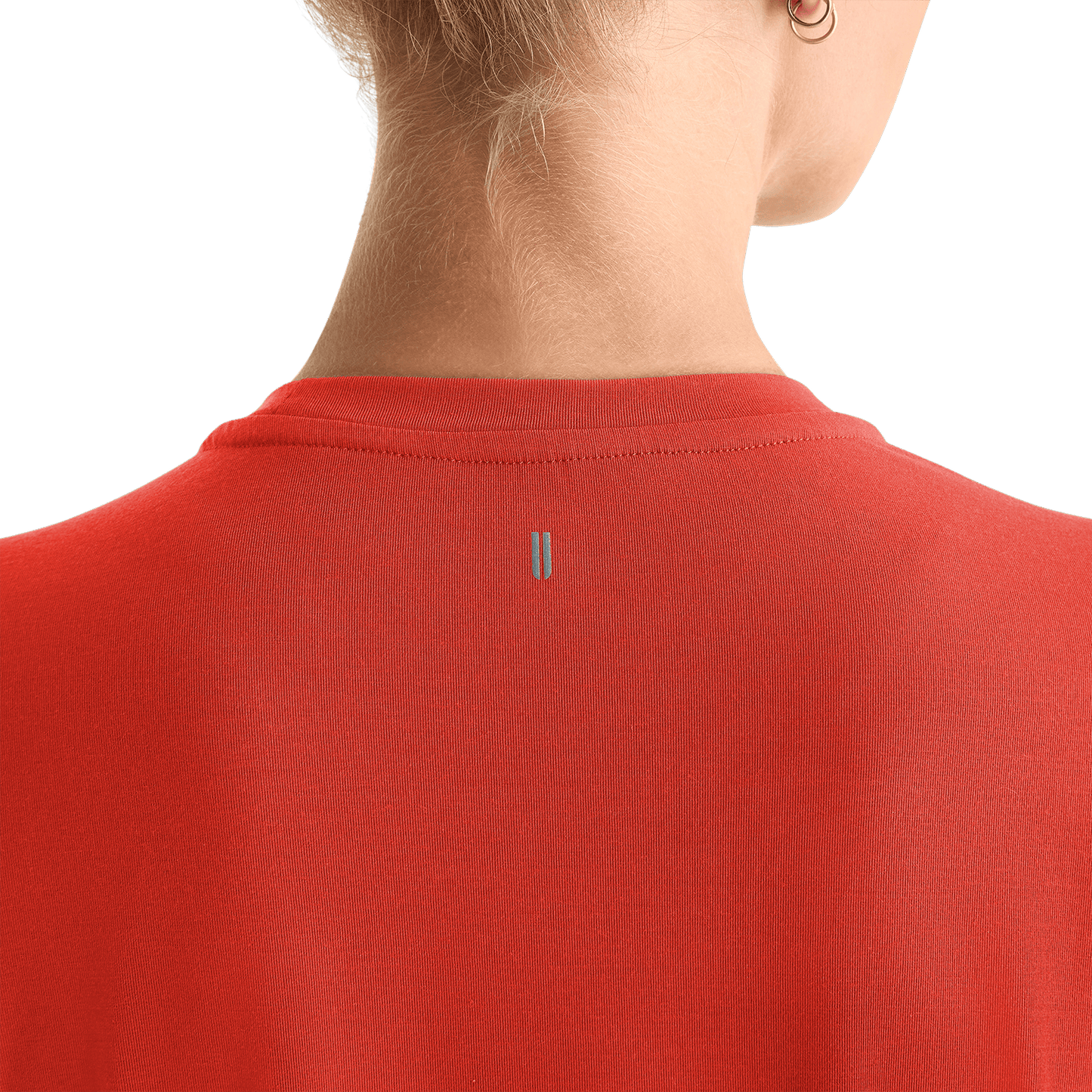 Women's Crimson NOBULL Boxy Tee Detail Angle.