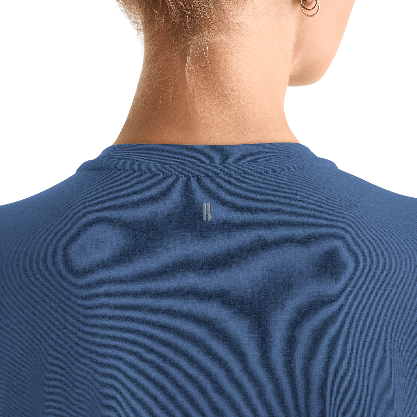 Women's Coastal Blue NOBULL Boxy Tee Back Detail Angle.
