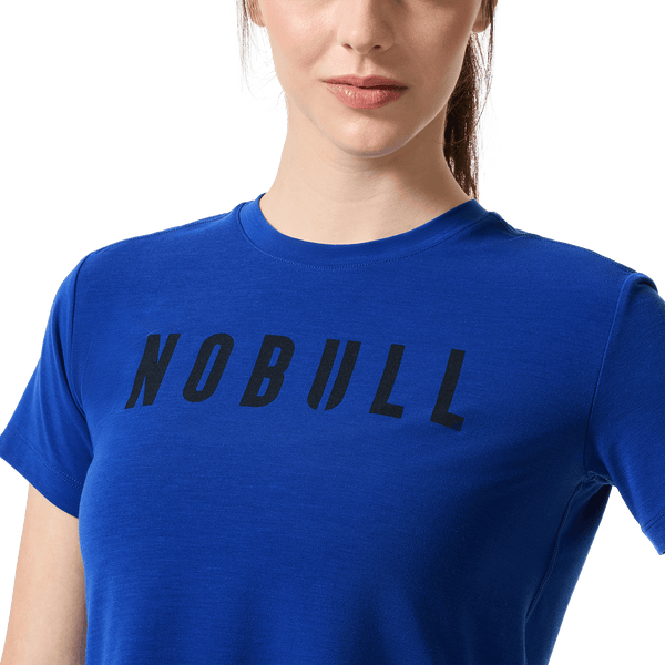 Women's Surf NOBULL Boxy Tee Front Detail On Body Angle.