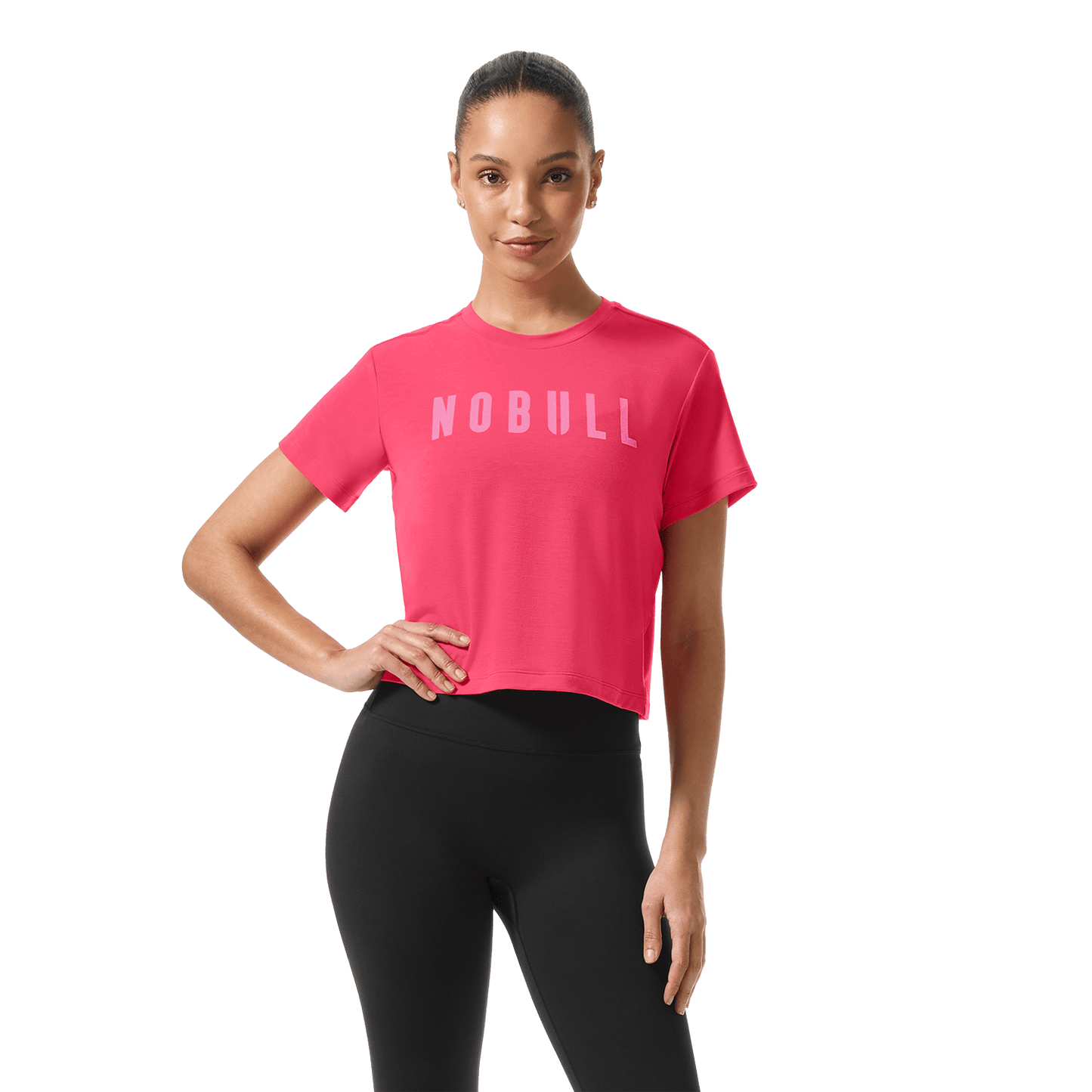 Women's Punch NOBULL Boxy Tee Front On Body Angle.