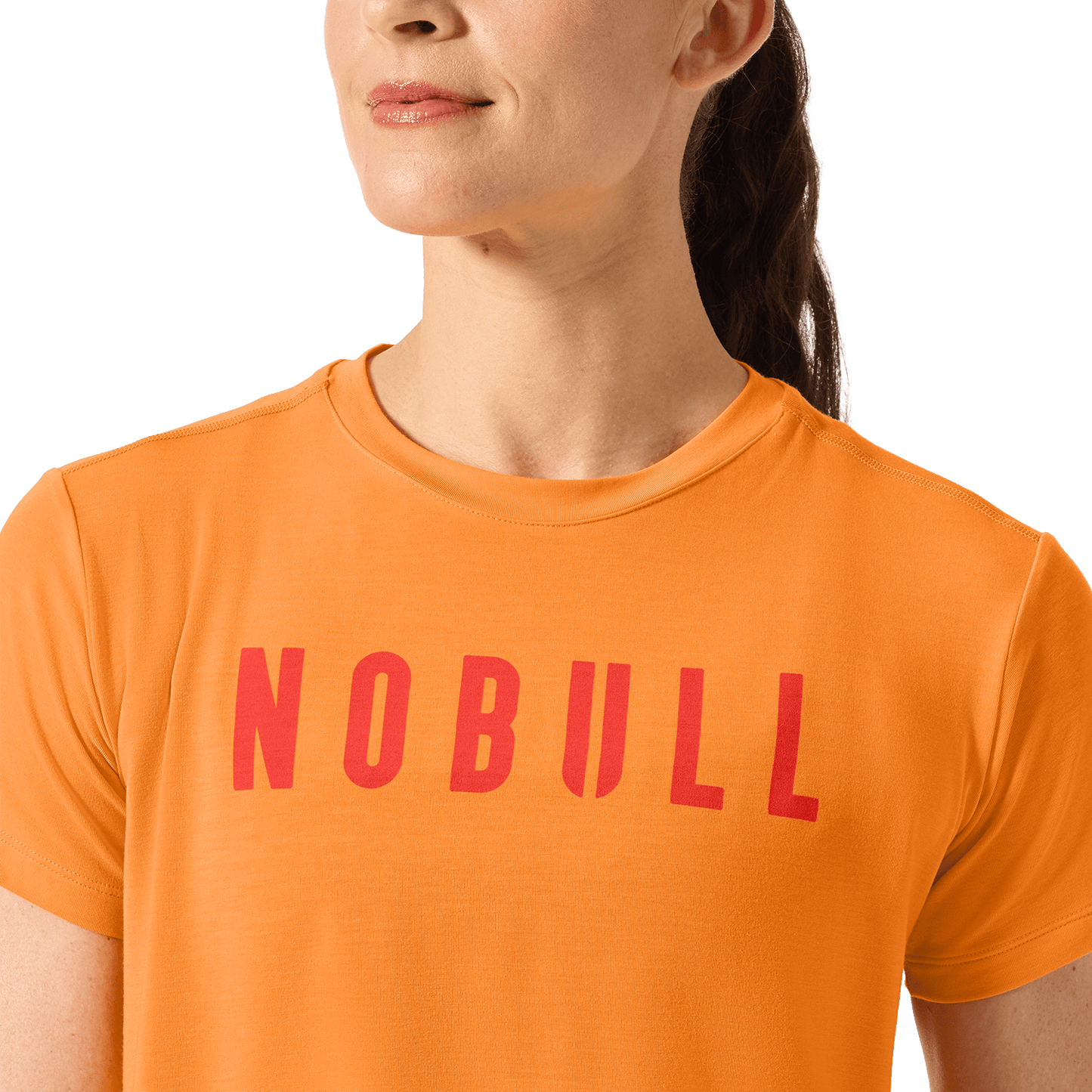 Women's Flare NOBULL Boxy Tee Front Detail Angle.