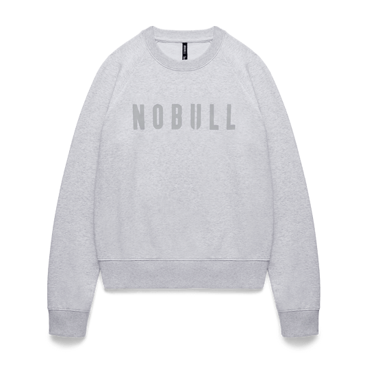 Light Grey Heather NOBULL Crew Flat Lay Angle.