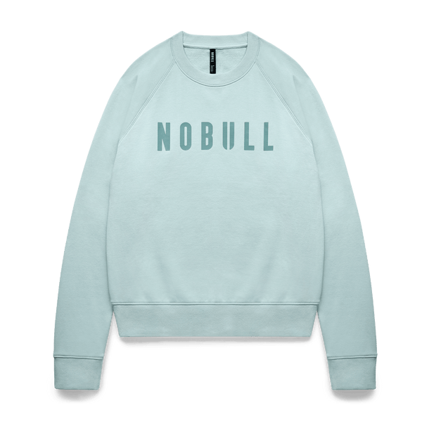 Blue Haze NOBULL Crew Sweatshirt Flat Lay Angle.