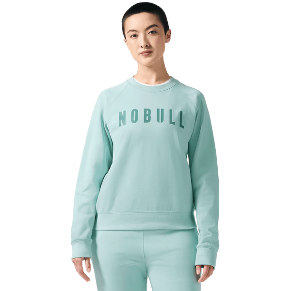 Blue Haze NOBULL Crew Sweatshirt Front On Body Angle.