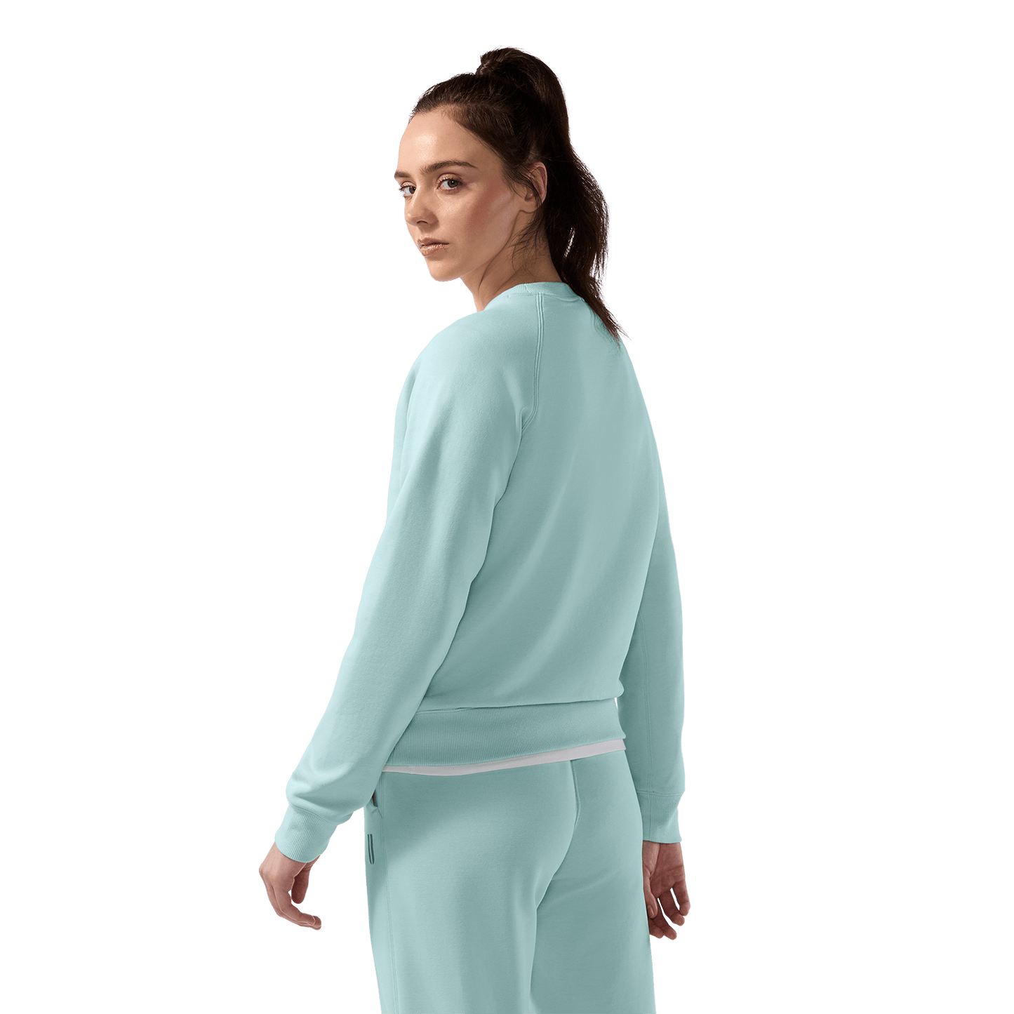 Blue Haze NOBULL Crew Sweatshirt Back On Body Angle.