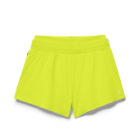 Women's Zest Drive 2-in-1 Short 3" Flat Lay Angle.