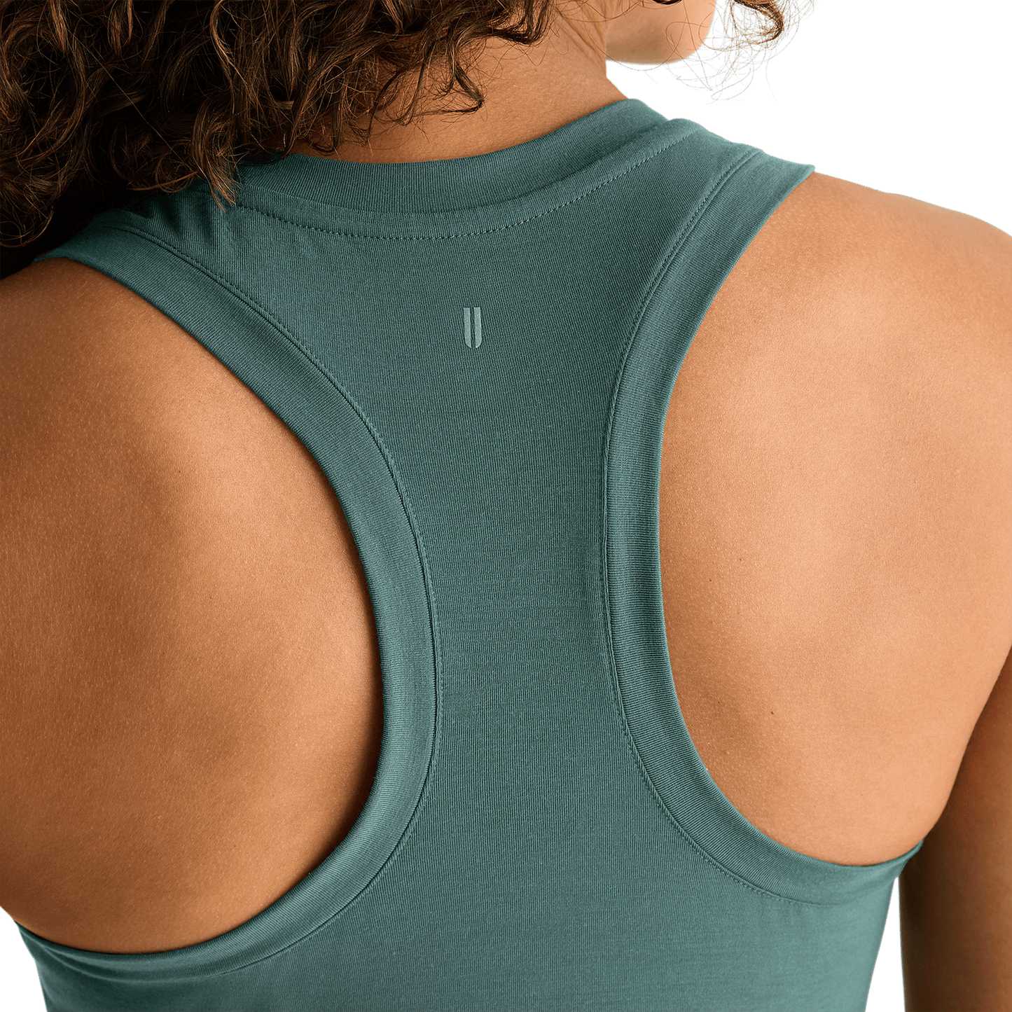Women's Silver Pine NOBULL Fitted Tank Back Angle.
