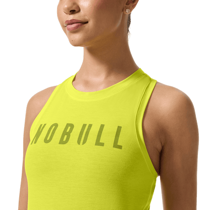 Women's Zest NOBULL Fitted Tank Detail Front On Body Angle.