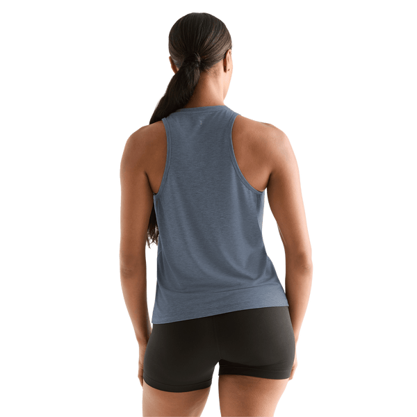 Women's Dusty Blue Heather NOBULL High-Neck Tank Back Angle.