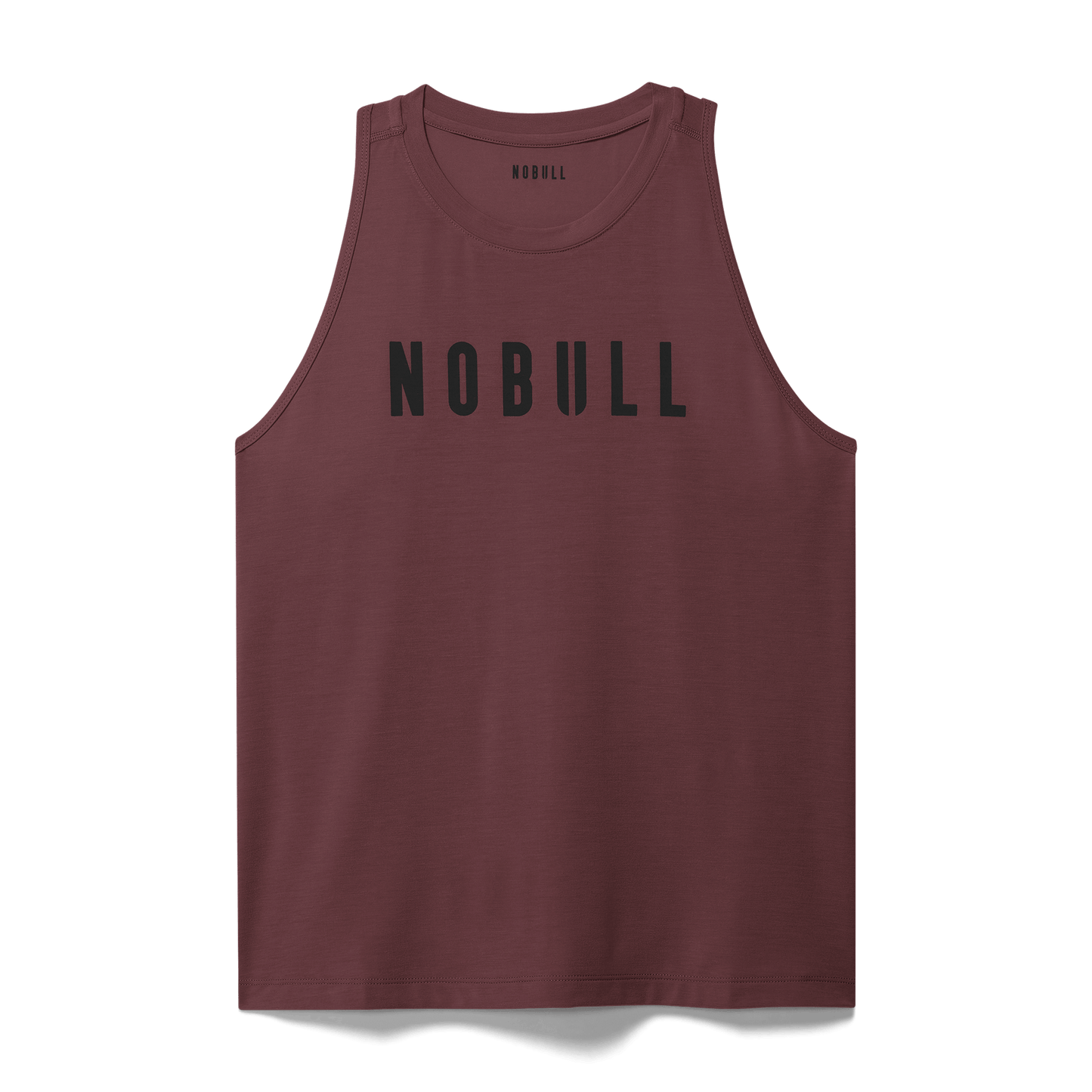 Women's Dark Burgundy NOBULL High-Neck Tank Flat Lay Angle.