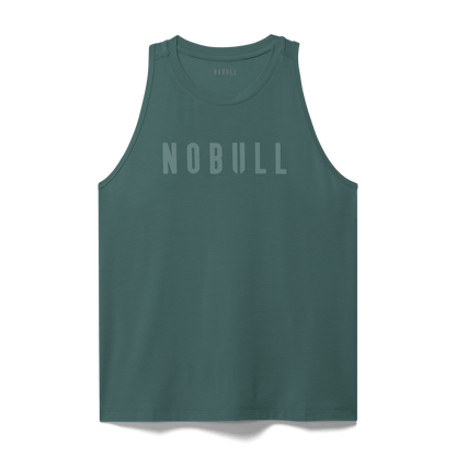 Women's Silver Pine NOBULL High-Neck Tank Flat Lay Angle.