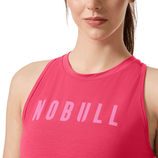 Women's Punch NOBULL High-Neck Tank Front Detail On Body Angle.
