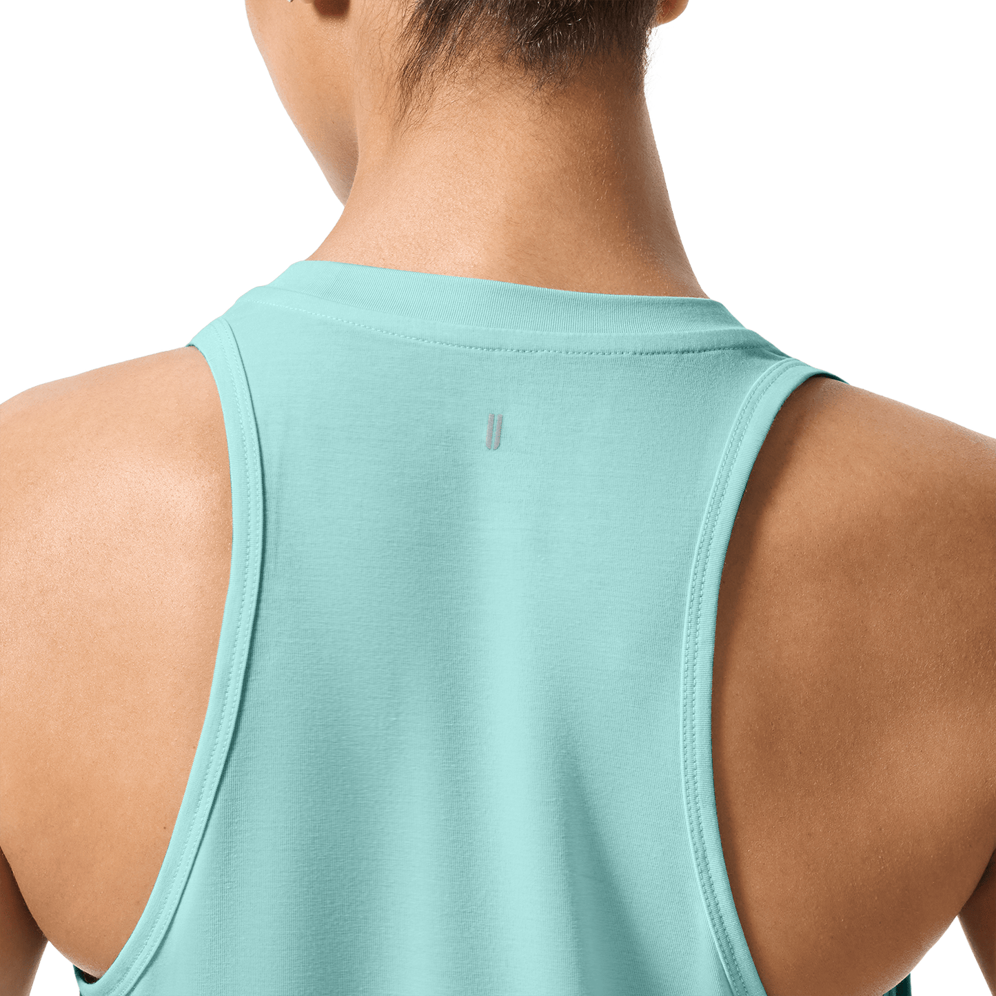 Women's Blue Haze NOBULL High-Neck Tank Back Detail Angle.
