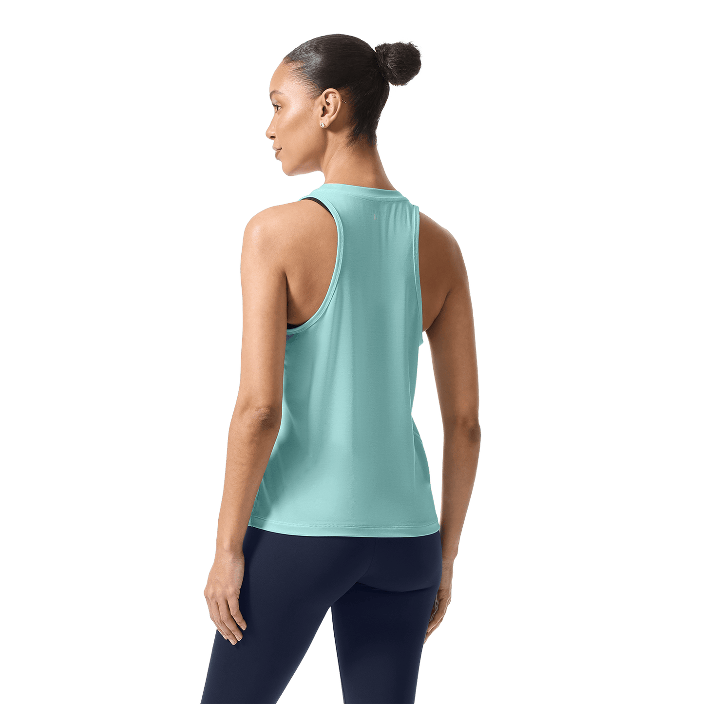 Women's Blue Haze NOBULL High-Neck Tank Back On Body Angle.