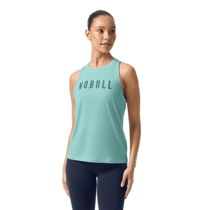Women's Blue Haze NOBULL High-Neck Tank Front On Body Angle.
