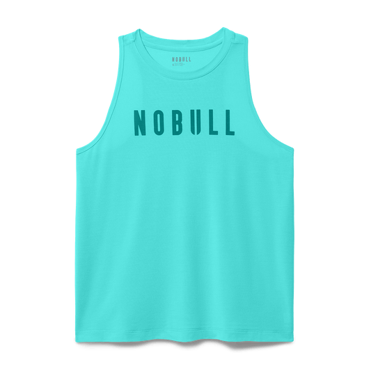 Women's Aqua Wash NOBULL High-Neck Tank Flat Lay Angle.