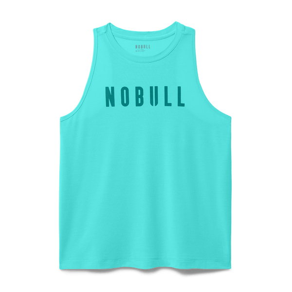 Women's Aqua Wash NOBULL High-Neck Tank Flat Lay Angle.