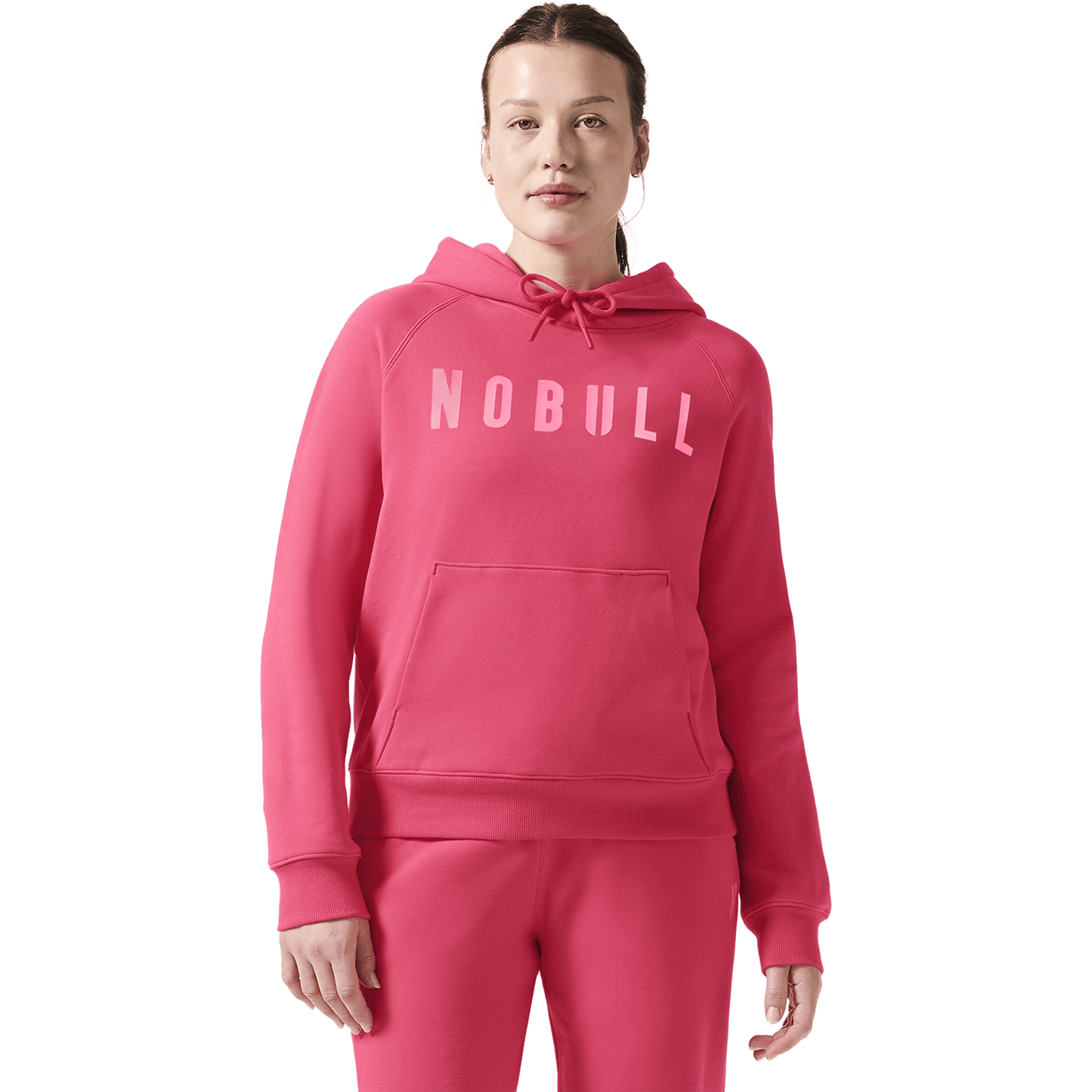 Women's Punch NOBULL Hoodie Front On Body Angle.