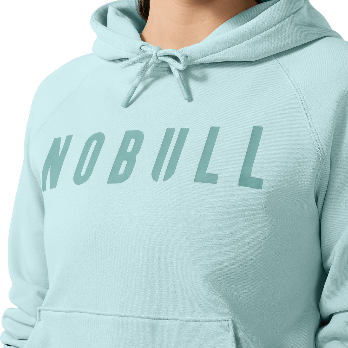 Blue Haze NOBULL Layers Hoodie Front Detail Angle.