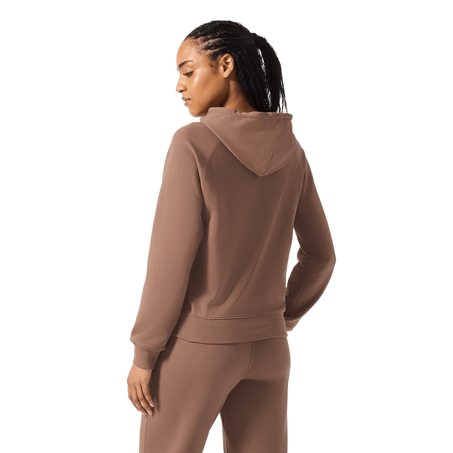 Women's Acorn NOBULL Hoodie Back Waist Up Angle.