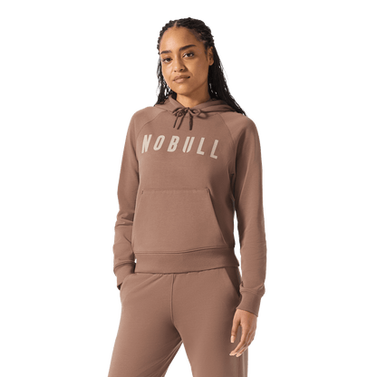 Women's Acorn NOBULL Hoodie Front Waist Up Angle.
