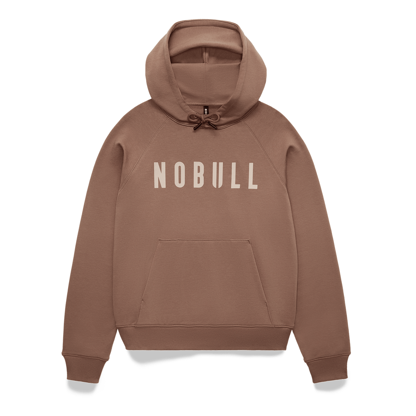 Women's Acorn NOBULL Hoodie Flat Lay Angle.