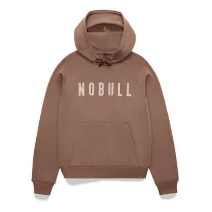 Women's Acorn NOBULL Hoodie Flat Lay Angle.