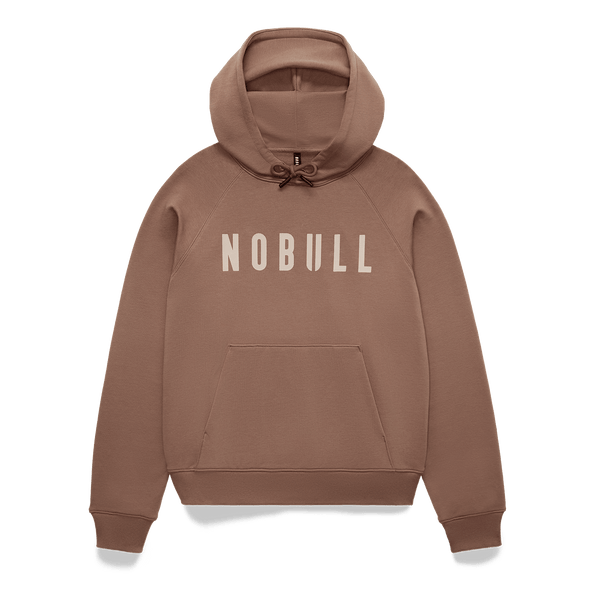 Women's Acorn NOBULL Hoodie Flat Lay Angle.