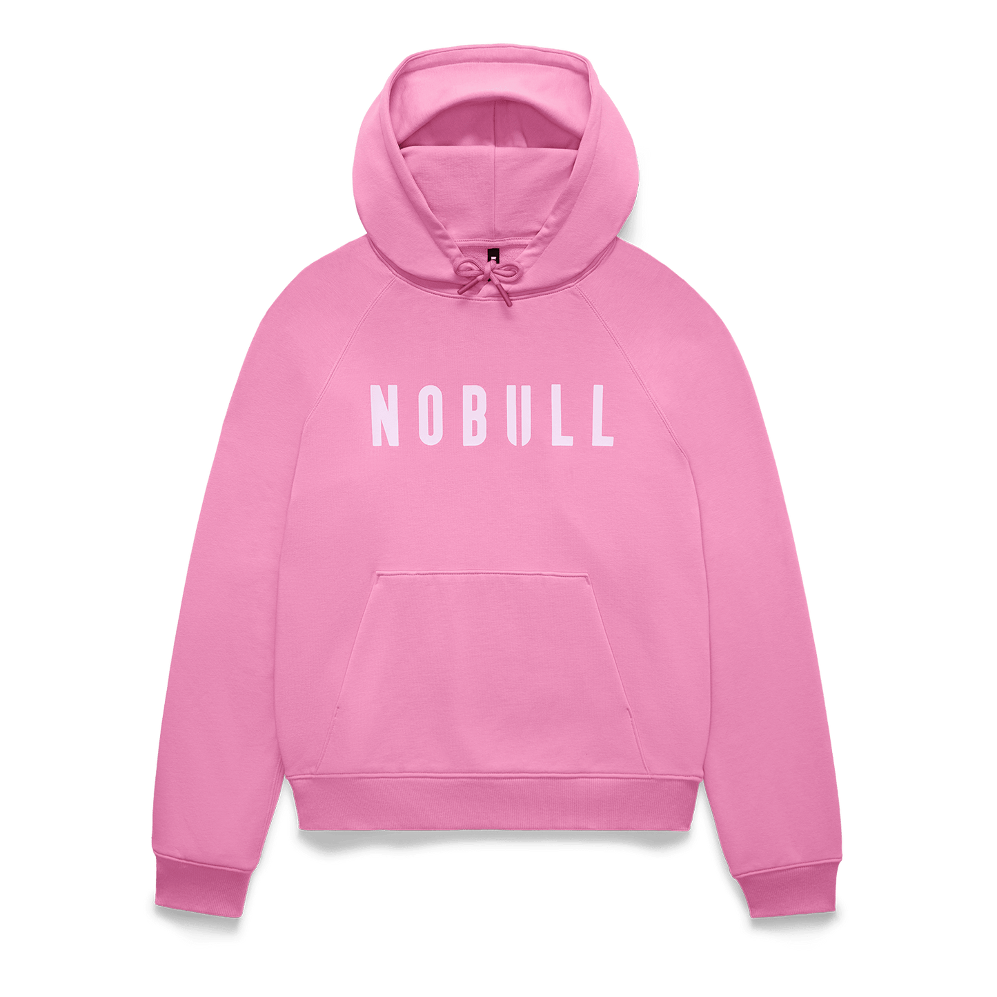Women's Soft Pink NOBULL Hoodie Flat Lay Angle.