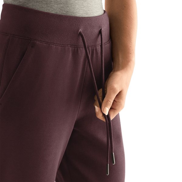 Women's NOBULL Jogger Dark Burgundy Drawstring Detail.