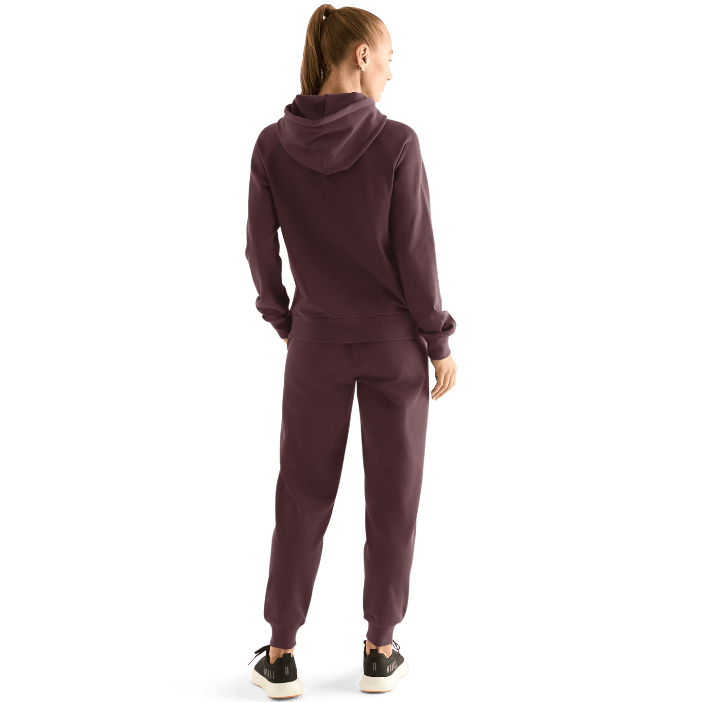 Women's NOBULL Jogger Dark Burgundy Full Back Body.