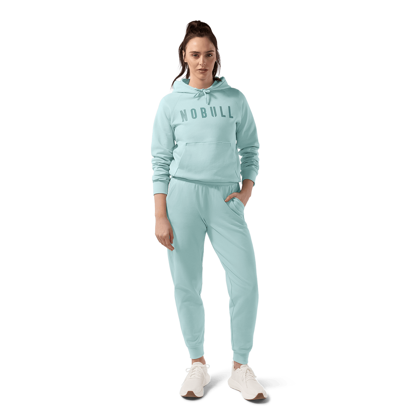Women's Blue Haze NOBULL Jogger Front Full Body Angle.