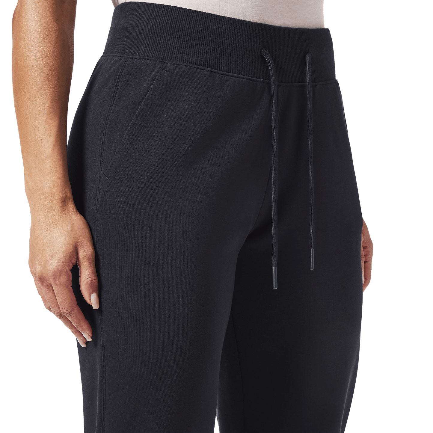 Women's Black NOBULL Joggers Drawstring Angle.