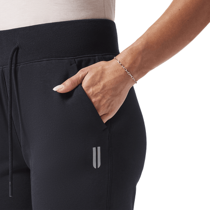 Women's Black NOBULL Joggers U Logo Detail Angle.