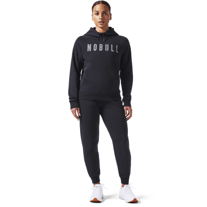 Women's Black NOBULL Joggers Front On Body Angle.