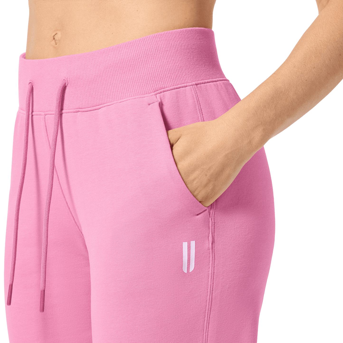 Women's Soft Pink NOBULL Jogger Pocket Detail Angle.